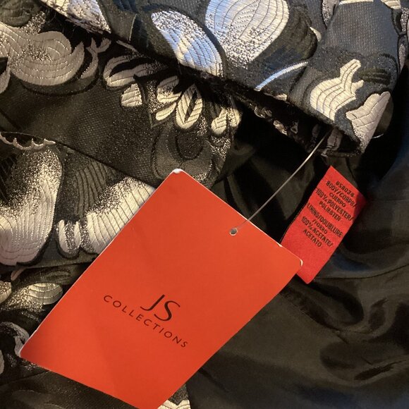 NWT JS Collections Women's Cropped Jacket Blazer Black Sliver Fully Lined - Picture 9 of 10